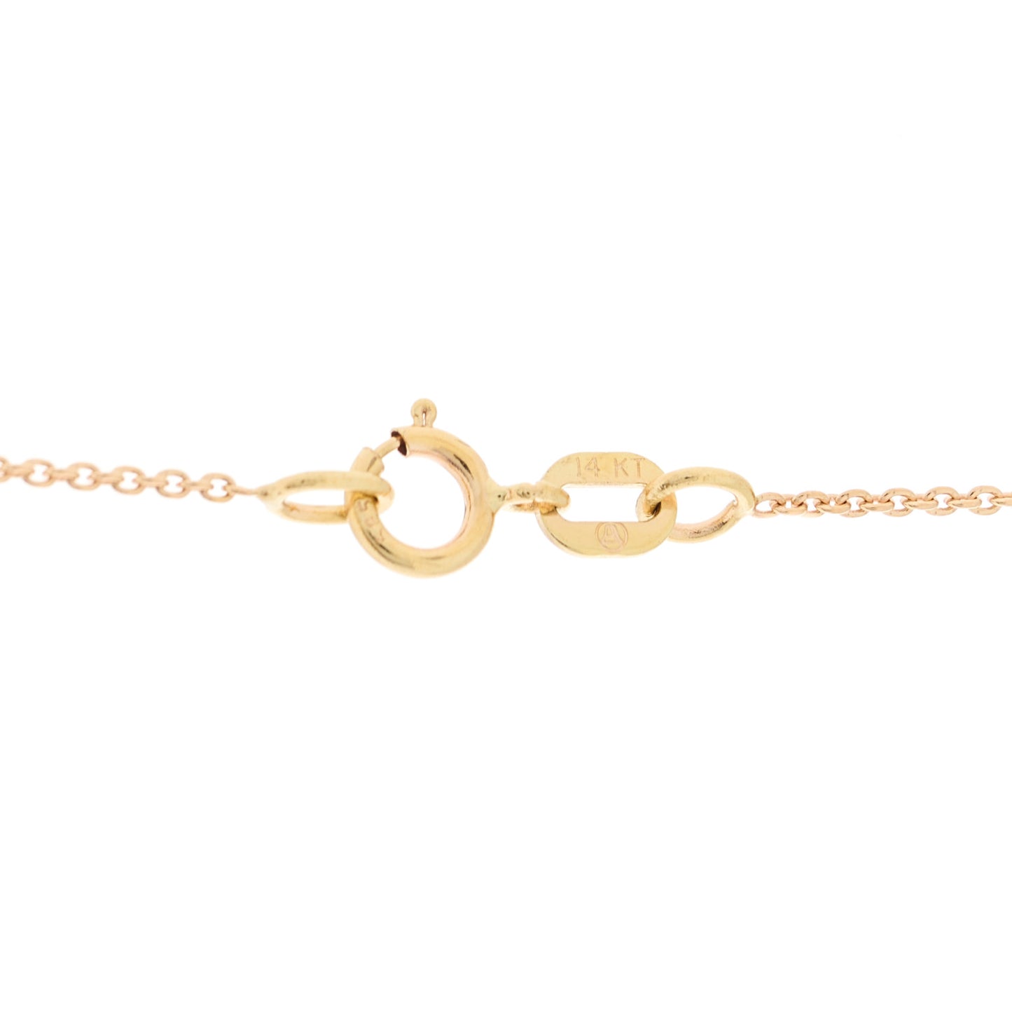 18K Rose Gold Diamond Letter A Disc Necklace