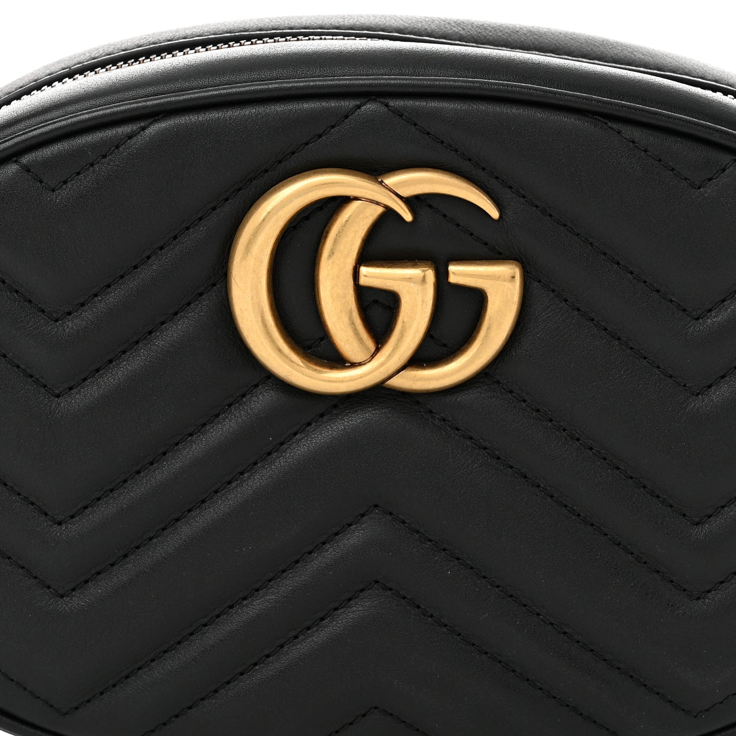 Calfskin Matelasse GG Marmont Belt Bag 85 34 Black