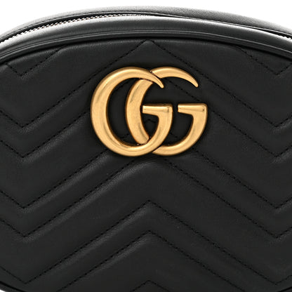 Gucci Calfskin Matelasse GG Marmont Belt Bag 85 34 Black 8 of 10