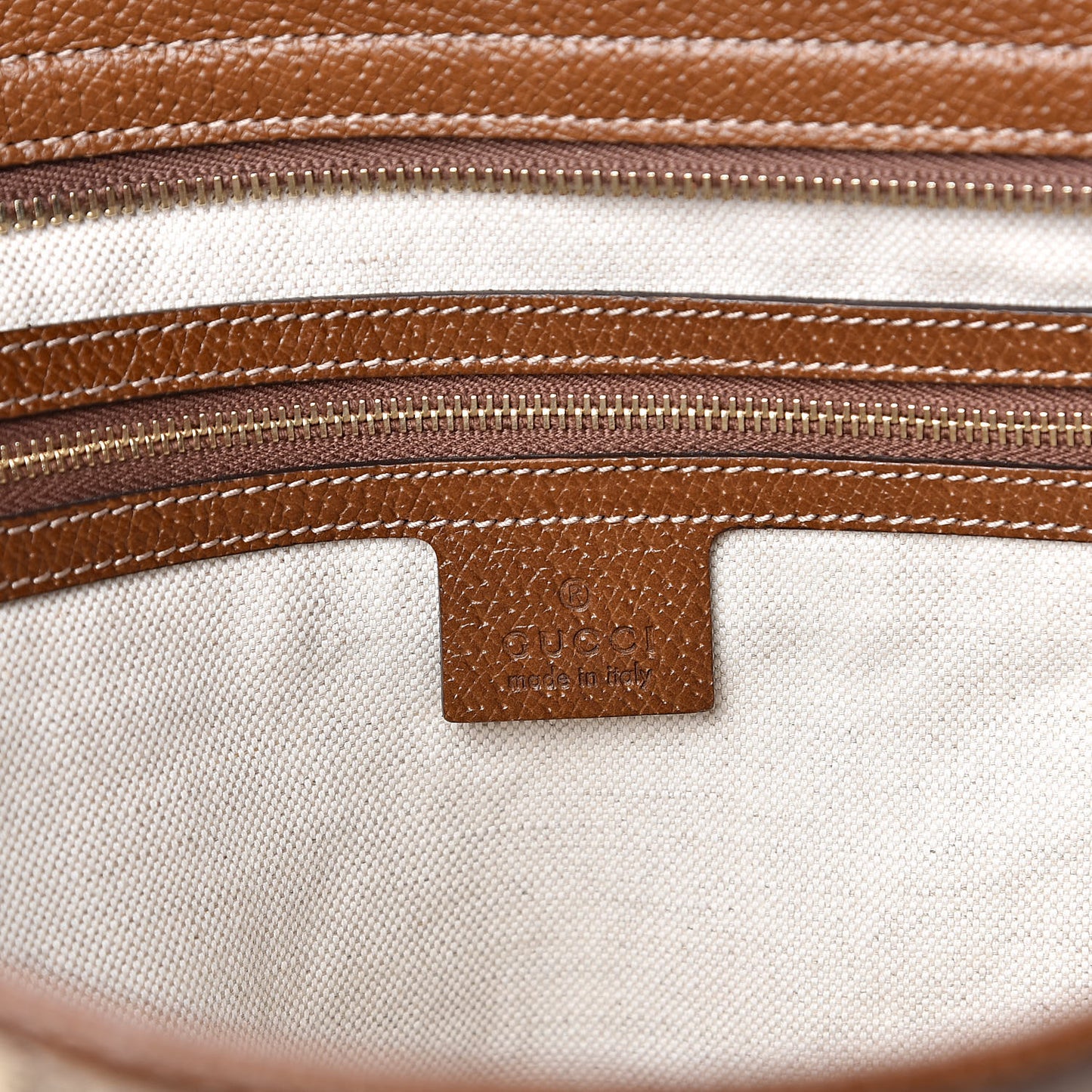 Monogram Medium Bree Zippered Tote Beige Tabacco