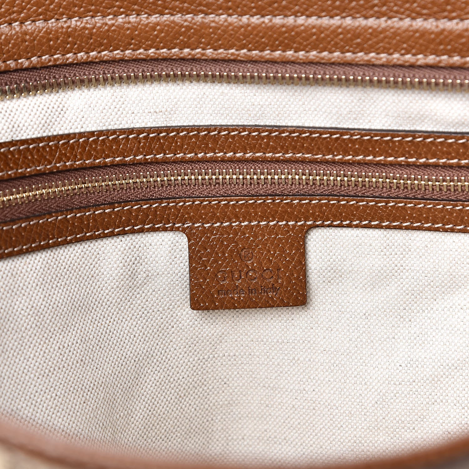 Gucci Monogram Medium Bree Zippered Tote Beige Tabacco 6 of 14