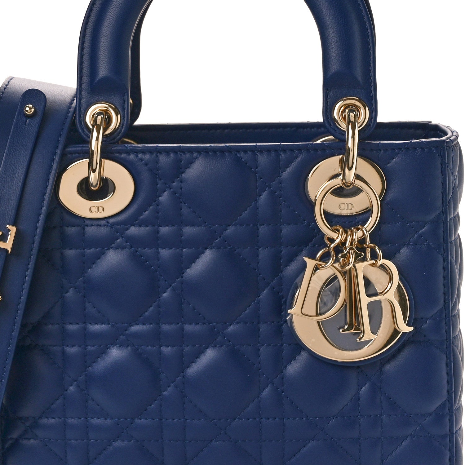 Christian Dior Lambskin Cannage Small My ABCDior Lady Dior Blue Royale 9 of 12