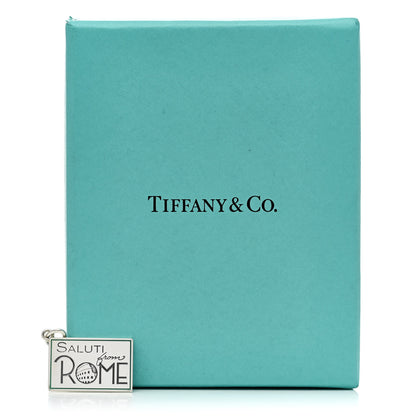 Tiffany Sterling Silver Enamel Rome Postcard Charm Blue 5 of 5