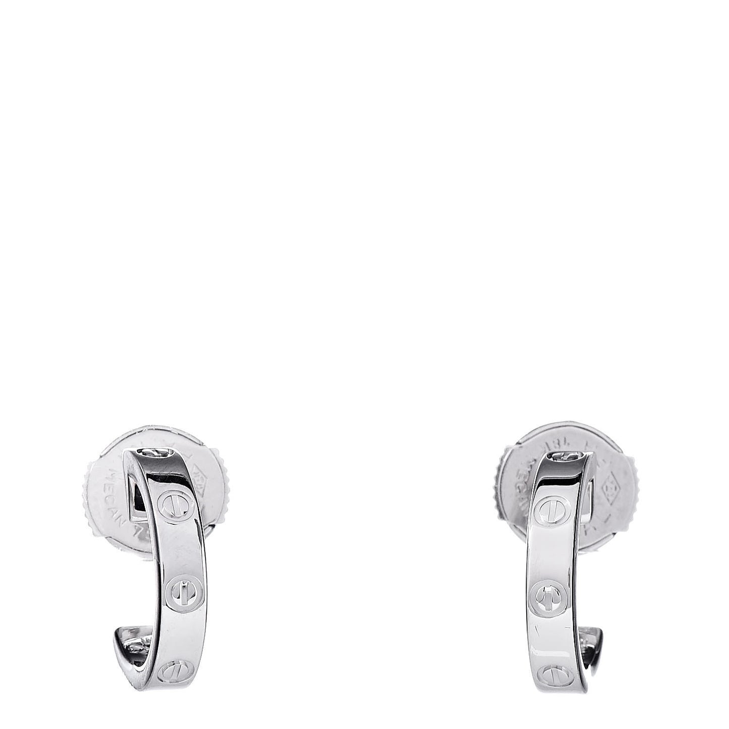 18K White Gold Small LOVE Hoop Earrings
