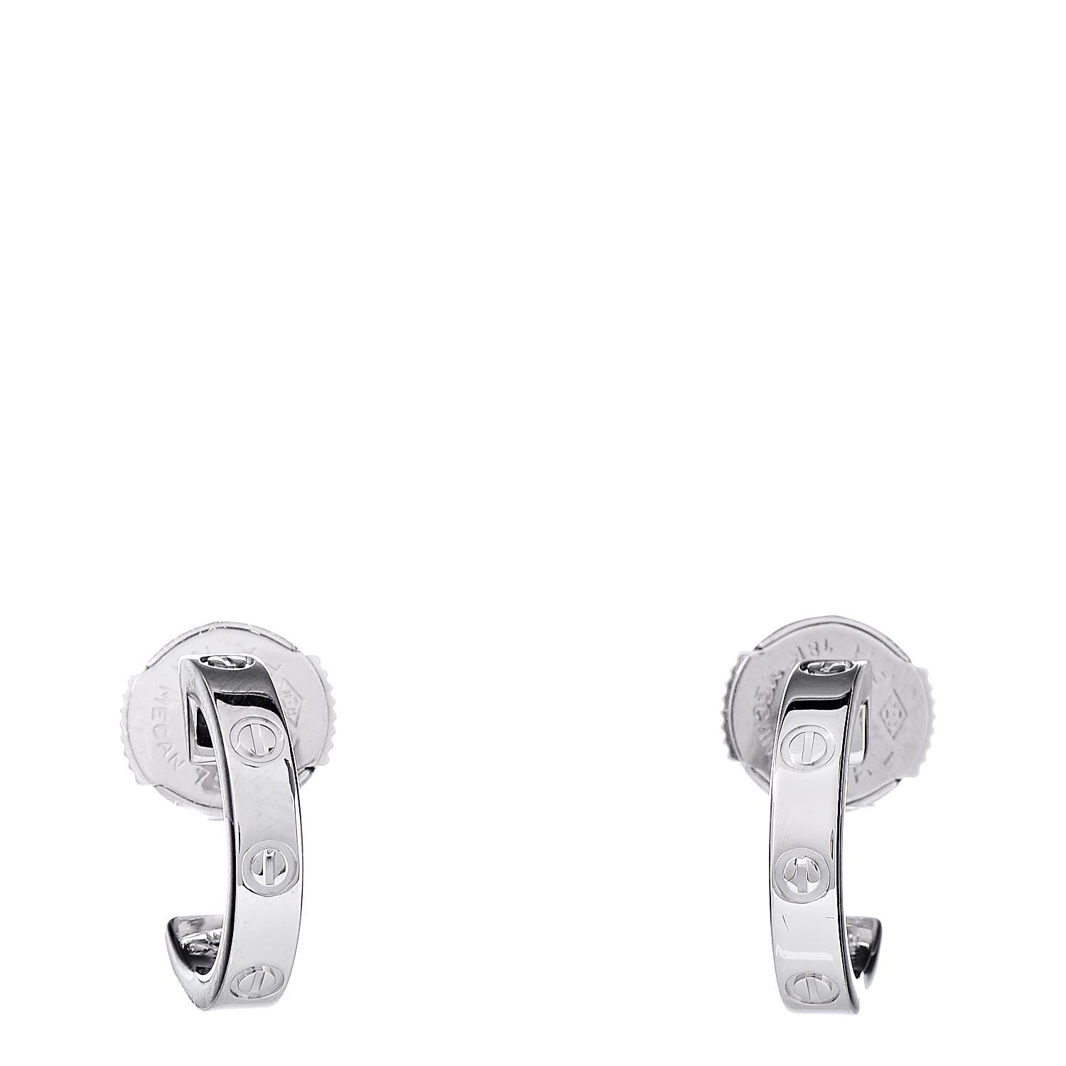 Cartier 18K White Gold Small LOVE Hoop Earrings 1 of 4