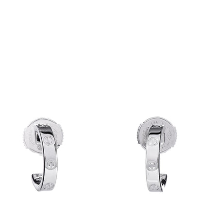 Cartier 18K White Gold Small LOVE Hoop Earrings 1 of 4