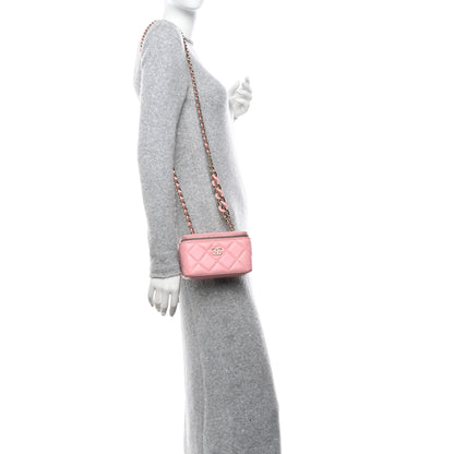 Chanel Lambskin Resin Elegant Chain Vanity Case Pink 2 of 17