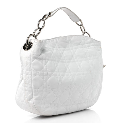 Christian Dior Lambskin Cannage Small Dior Soft Hobo White 3 of 17