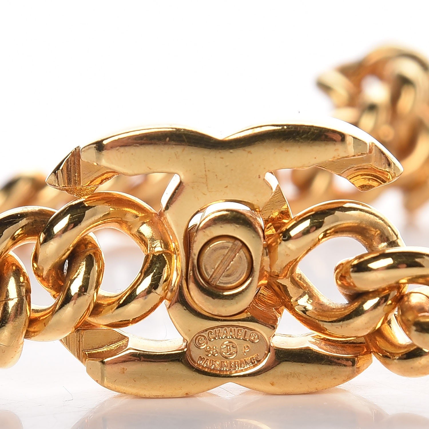Chanel Chain Link CC Choker Necklace Gold 4 of 5