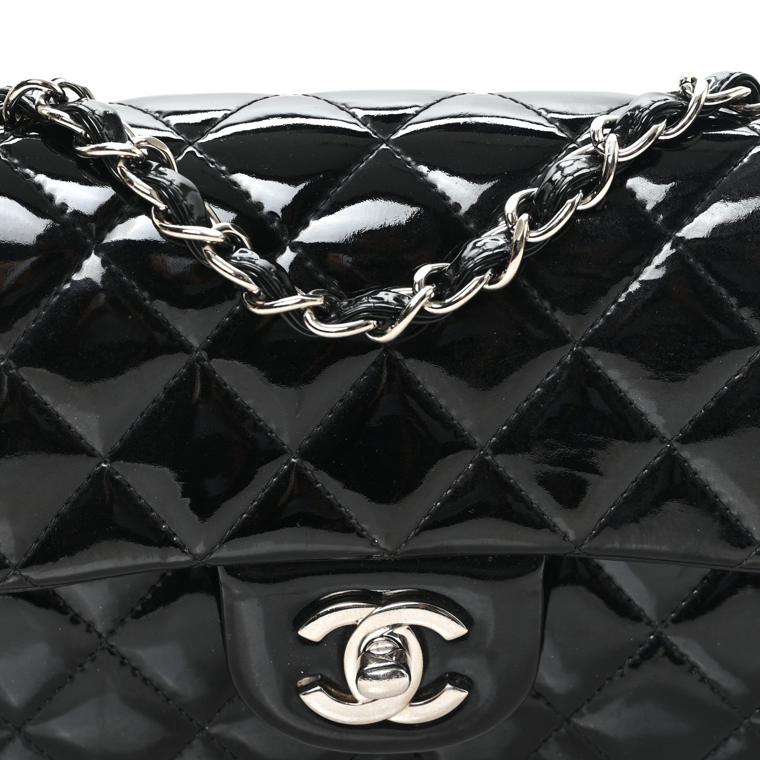 Chanel Patent Calfskin Quilted Mini Rectangular Flap Black 8 of 11