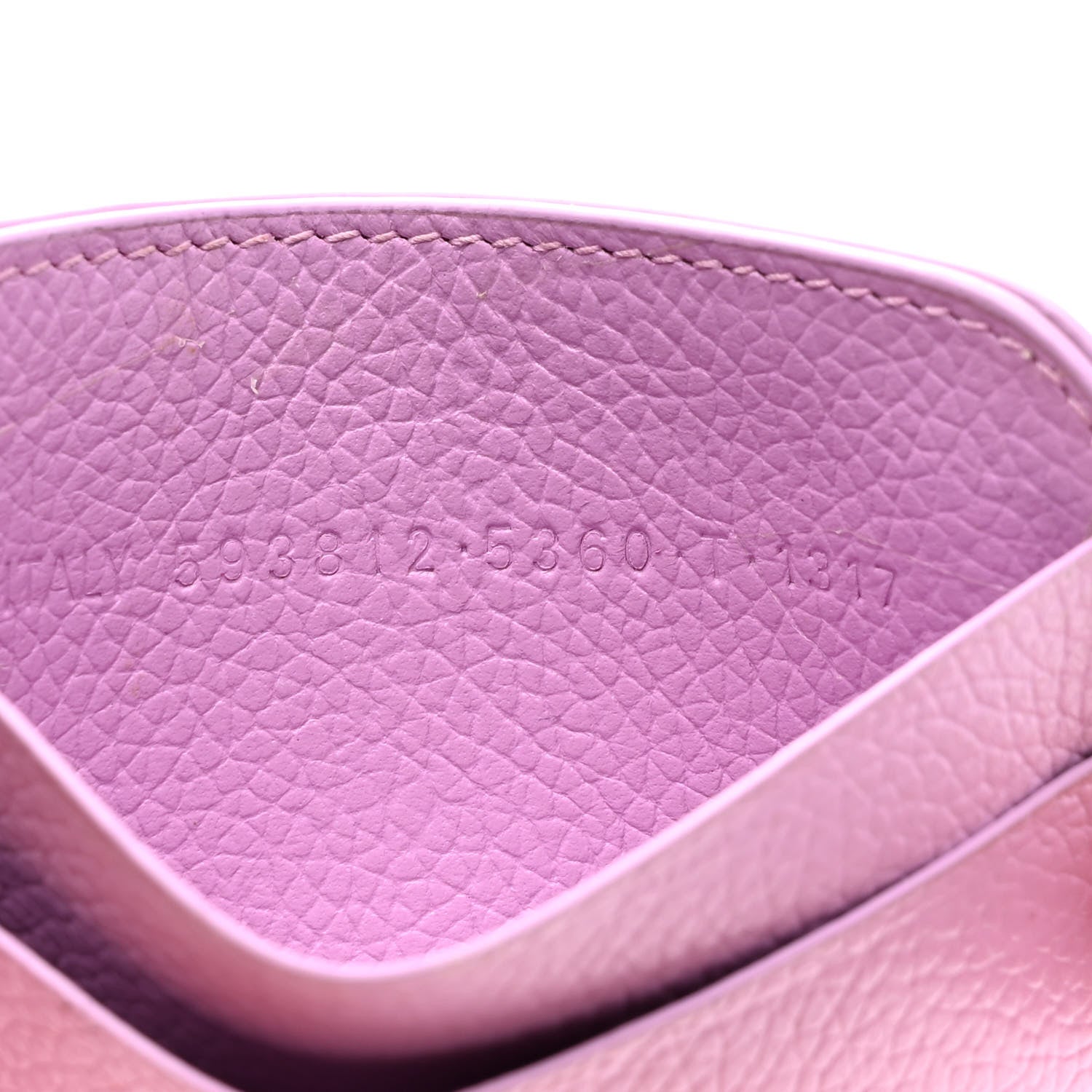 Balenciaga Grained Calfskin Logo Cash Rounded Card Holder Lilac Black 8 of 8