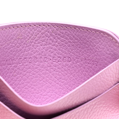 Balenciaga Grained Calfskin Logo Cash Rounded Card Holder Lilac Black 8 of 8