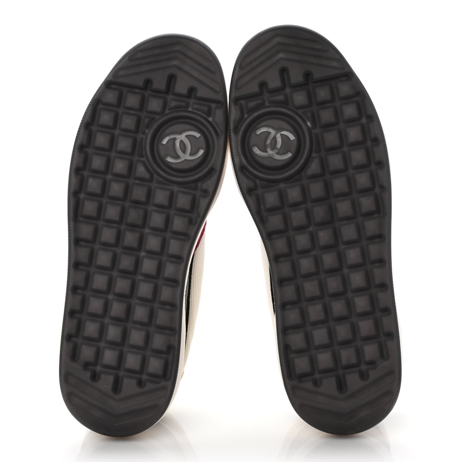 Chanel Fabric Suede Calfskin CC Sneakers 39.5 White Purple Black 6 of 9