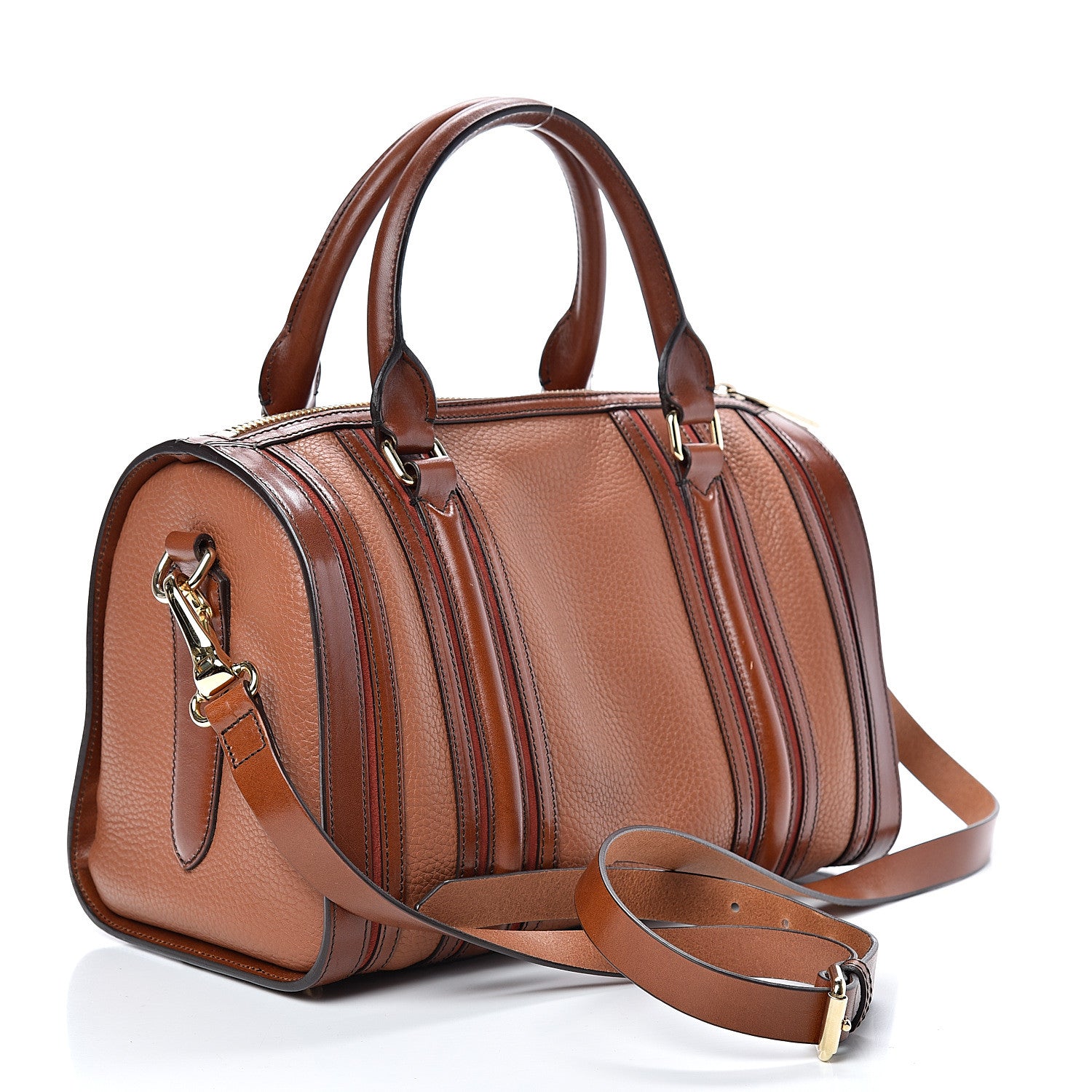 Burberry Grainy Calfskin Medium Alchester Bowling Bag Brown 2 of 15