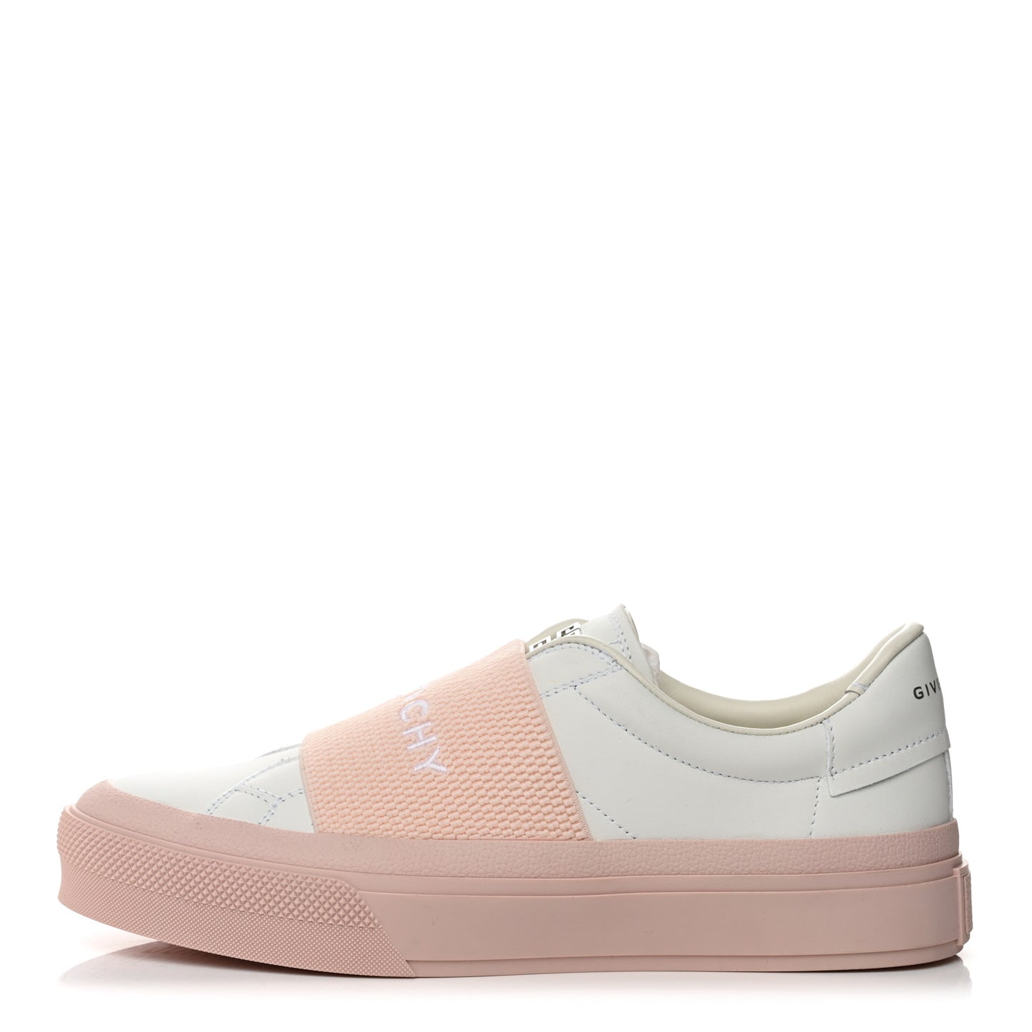 Calfskin Band Logo Womens City Sport Sneakers 37 White Pink