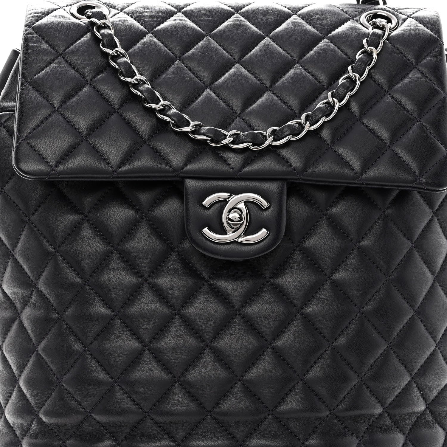 Chanel Calfskin Quilted Large Urban Spirit Backpack Dark Purple 8 of 12