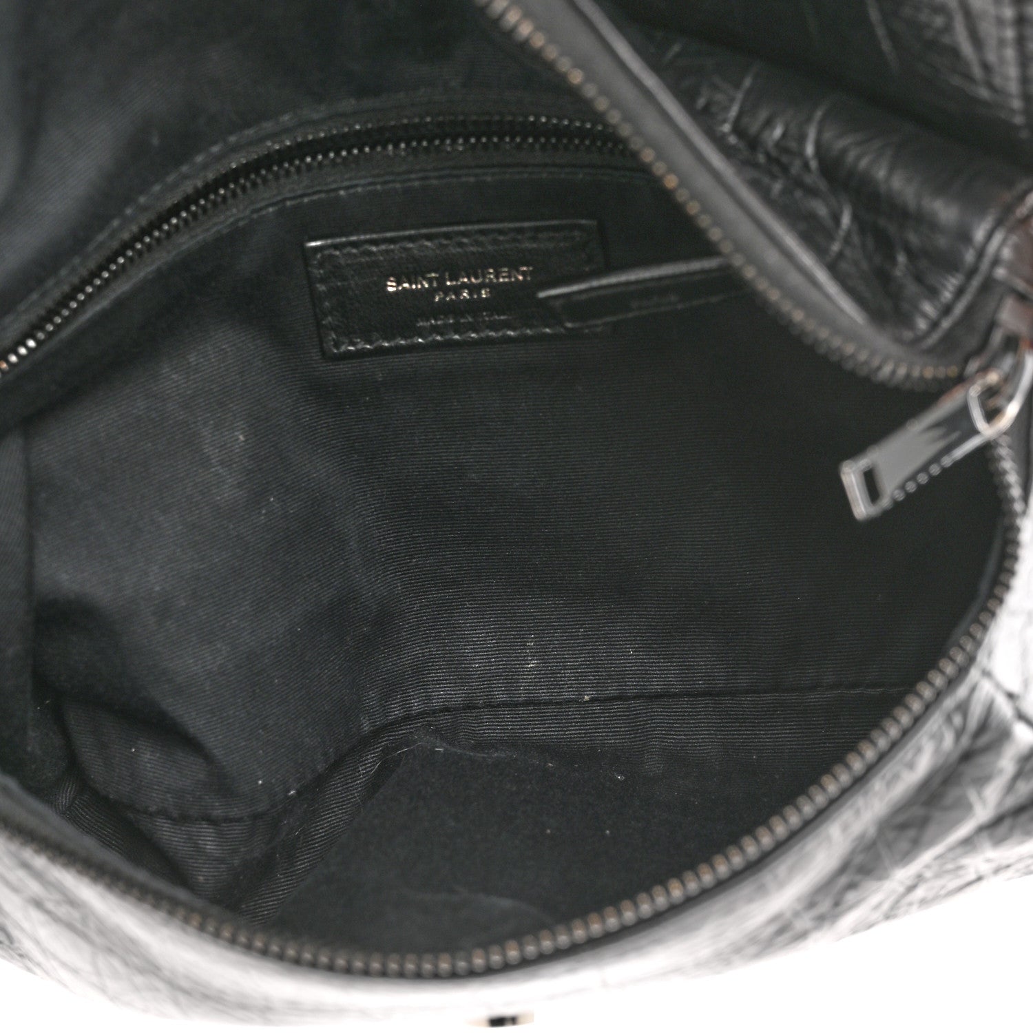 Saint Laurent Crocodile Embossed Calfskin Matelasse Monogram Baby Niki Shoulder Belt Bag Black 5 of 12