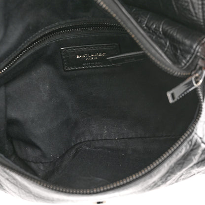 Saint Laurent Crocodile Embossed Calfskin Matelasse Monogram Baby Niki Shoulder Belt Bag Black 5 of 12