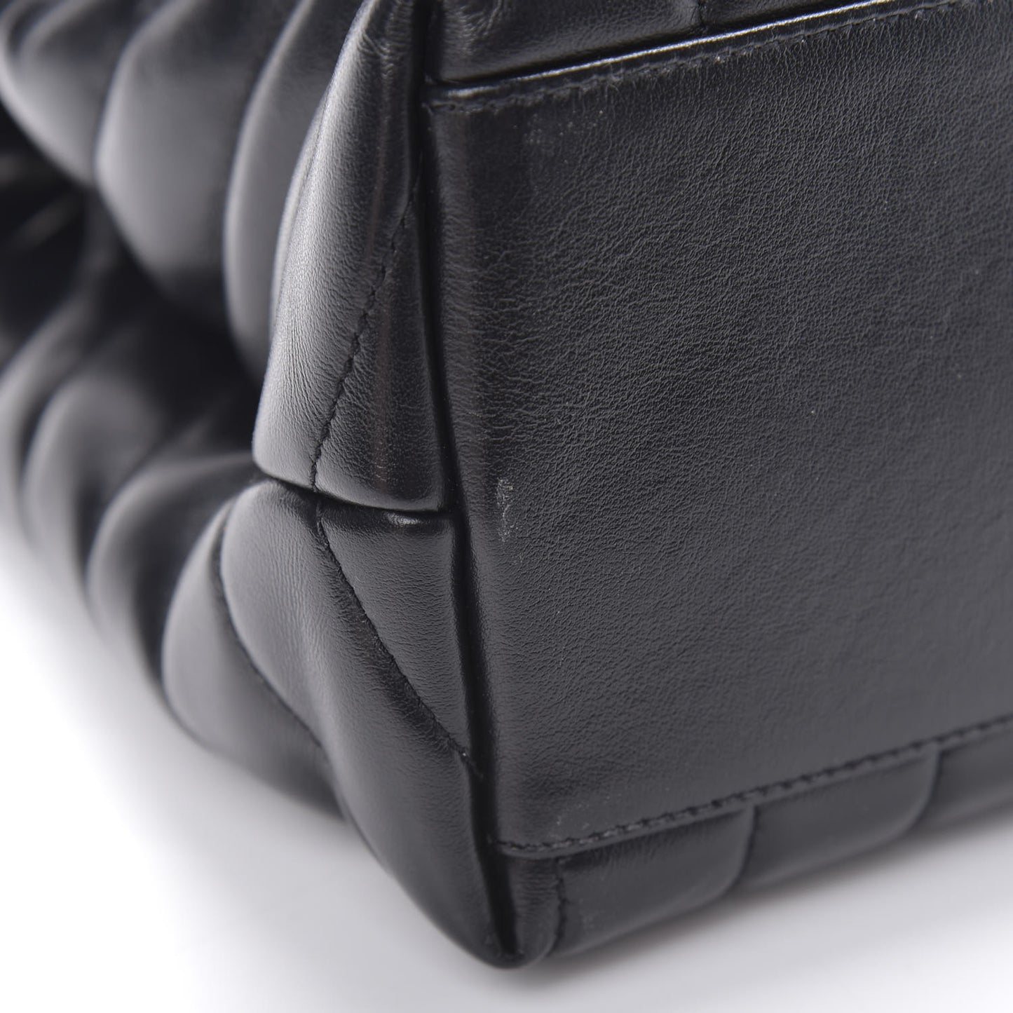 Calfskin Y Quilted Monogram Medium Loulou Chain Satchel Black