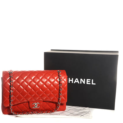 Chanel Lambskin Quilted Maxi Double Flap Red 5 of 10