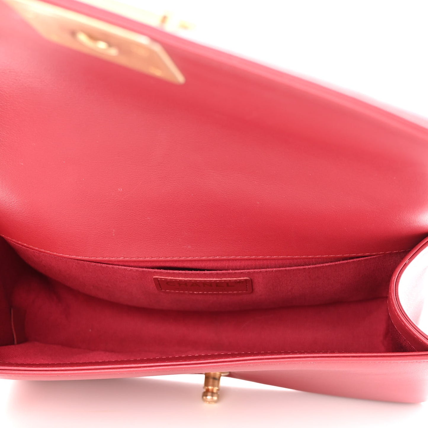 Calfskin Quilted Medium Boy Flap Red