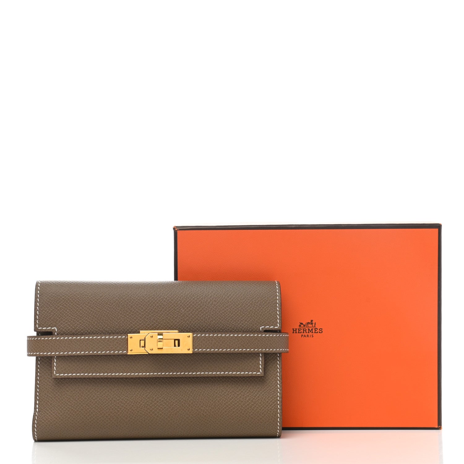Hermes Epsom Medium Kelly Wallet Etoupe 10 of 10