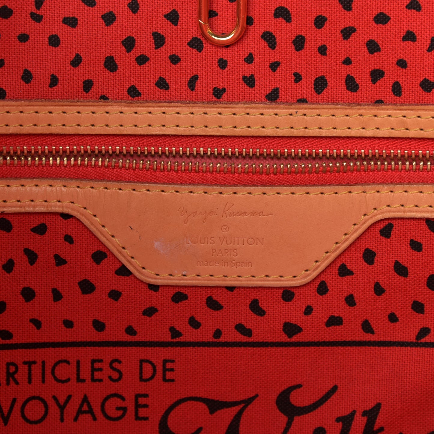 Monogram Kusama Waves Neverfull MM Red