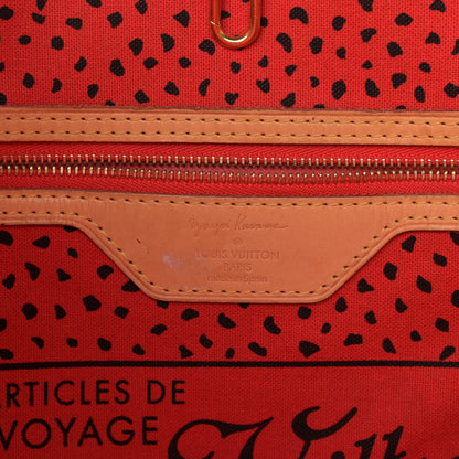 Louis Vuitton Monogram Kusama Waves Neverfull MM Red 6 of 12