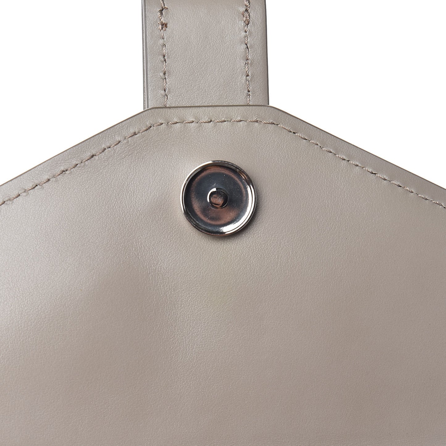 Shiny Goatskin Calfskin Aby Chain Shoulder Bag Motty Grey
