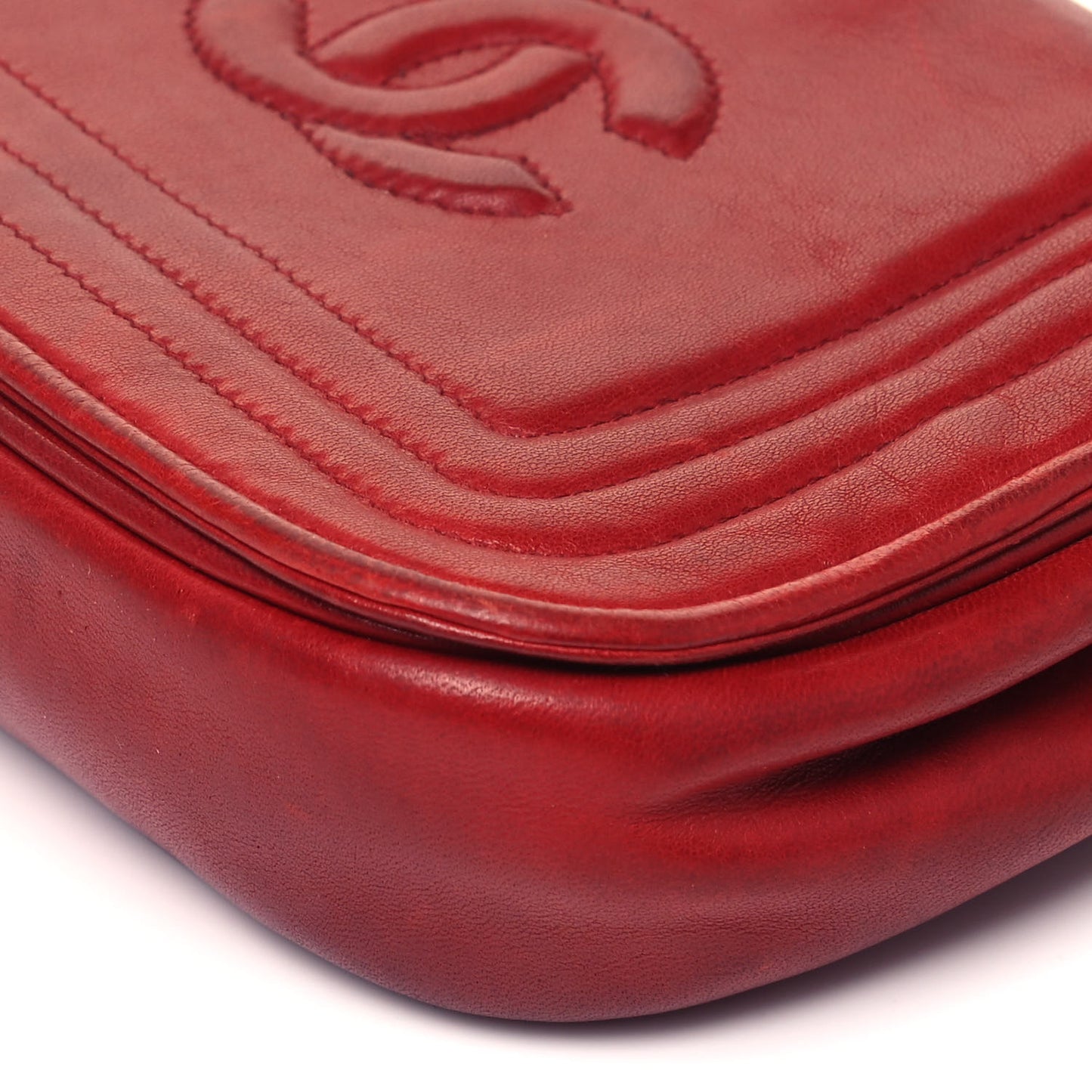 Lambskin Mini CC Timeless Flap Red
