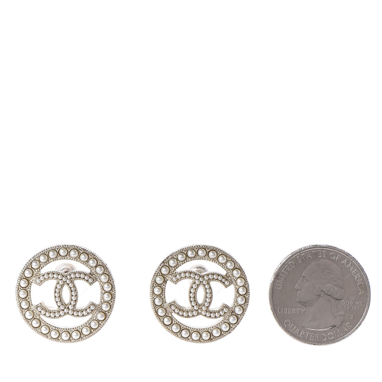 Chanel Pearl CC Round Earrings Gold 2 of 5