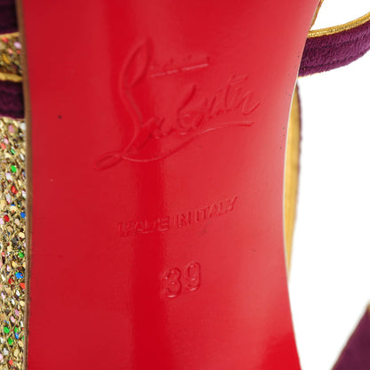 Christian Louboutin Suede Glitter 8 Mignons 120 Heels 39 Amethyst 6 of 7