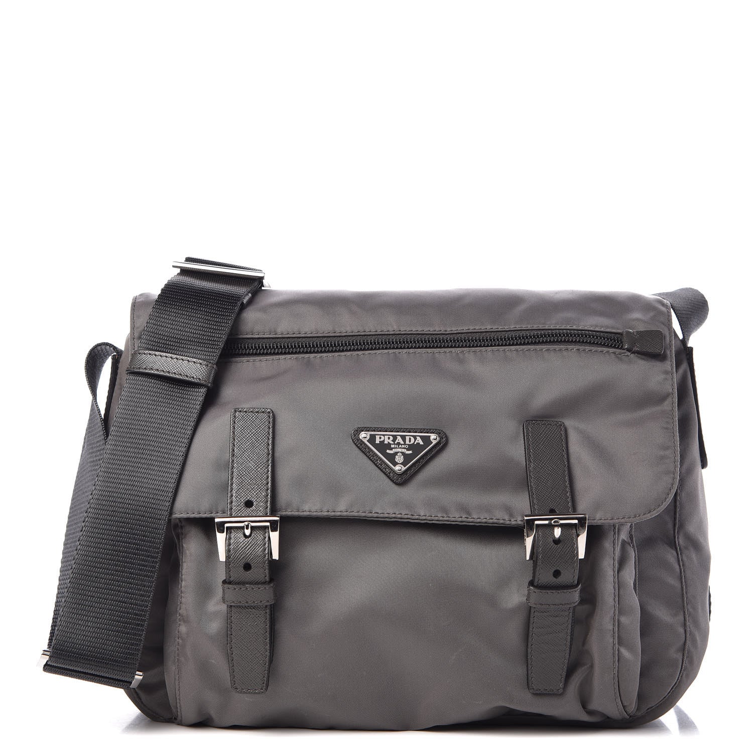 Prada Tessuto Nylon Vela Messenger Bag Grey 1 of 10