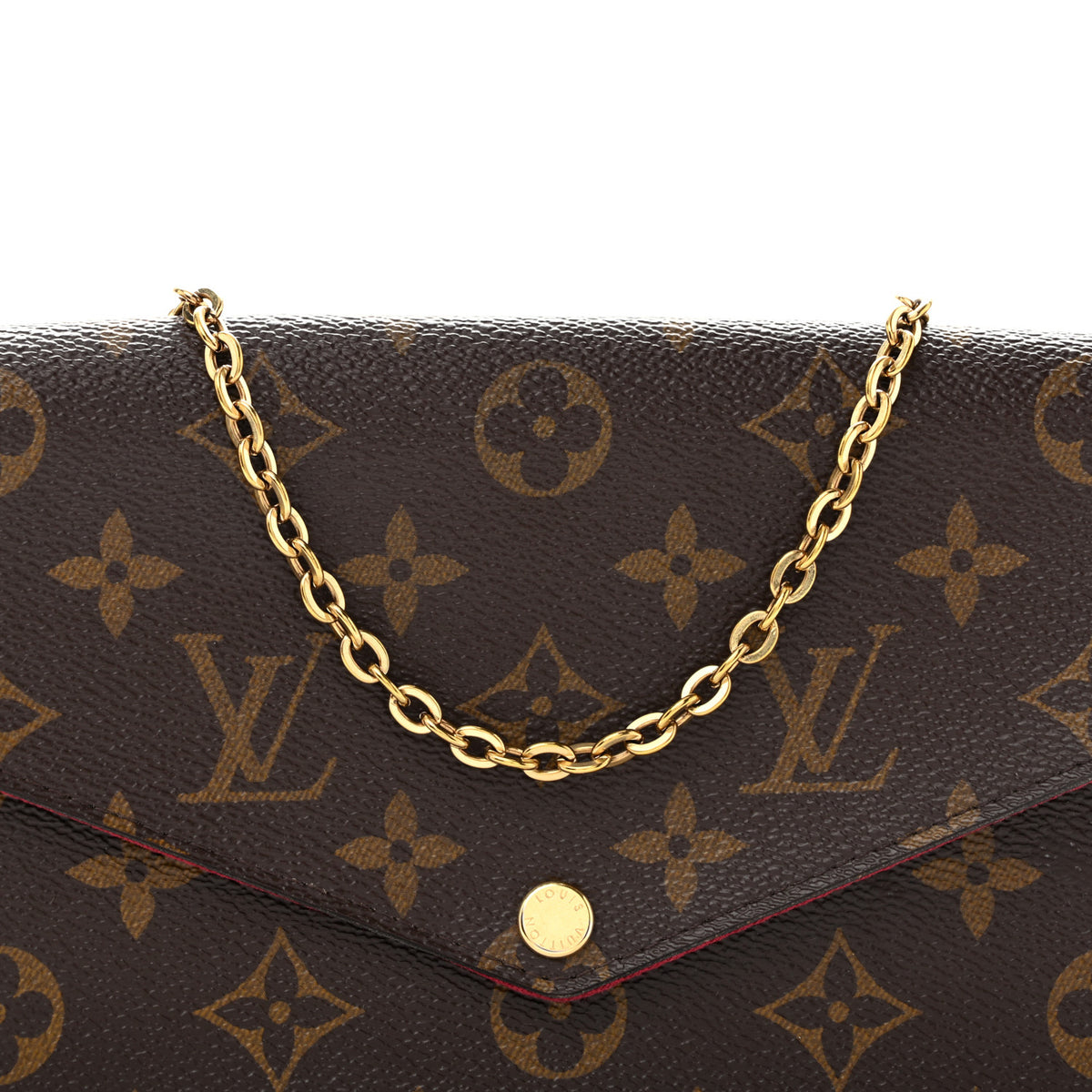 Monogram Pochette Felicie Chain Wallet Fuchsia