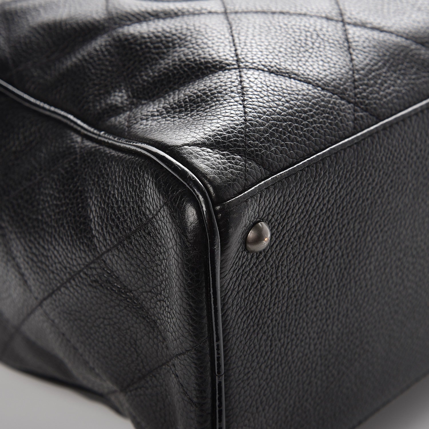 Chanel Caviar Patent Quilted Large Bowler Black 8 of 11