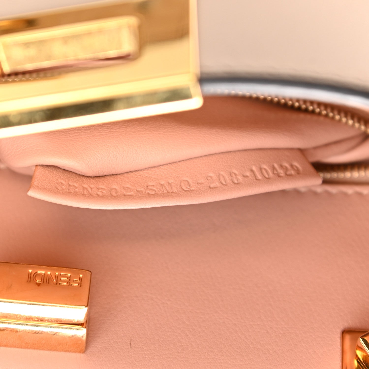 Fendi Vitello Tahiti Burro Medium Peekaboo Iconic Essentially Satchel Nuvola Rosa Bourbon 8 of 13