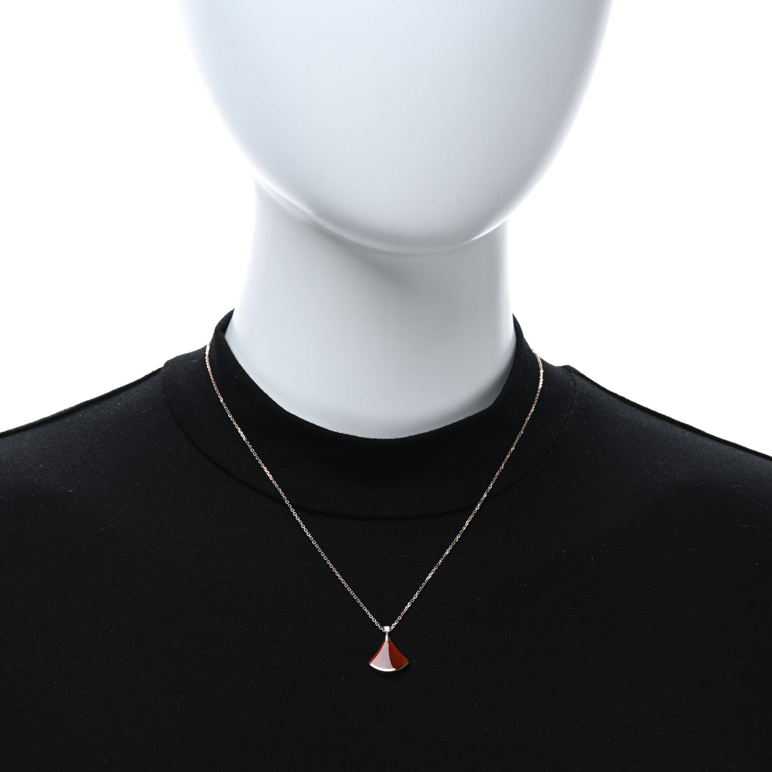 Bulgari 18K Rose Gold Diamond Carnelian Divas' Dream Pendant Necklace 3 of 5