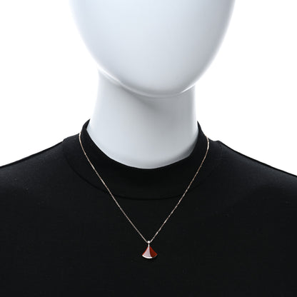 Bulgari 18K Rose Gold Diamond Carnelian Divas' Dream Pendant Necklace 3 of 5