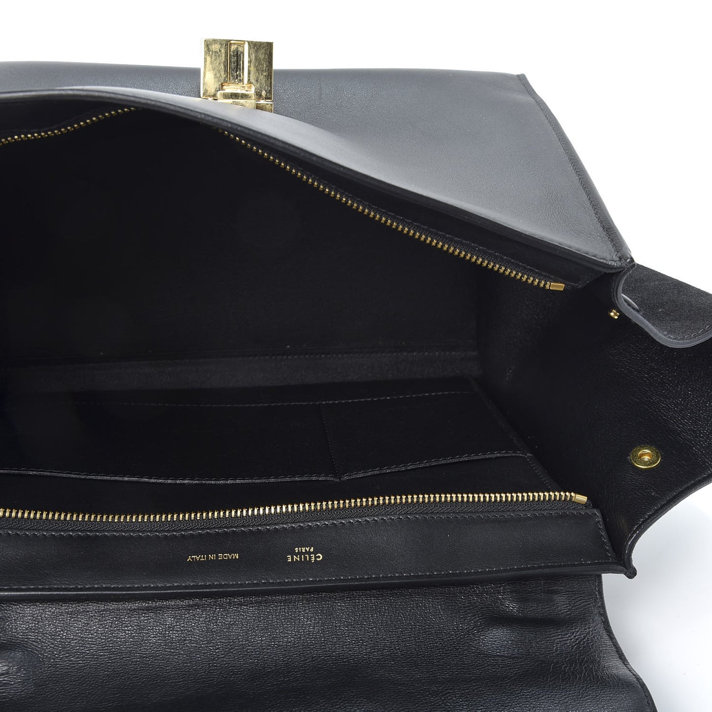 Crocodile Embossed Calfskin Suede Medium Trapeze Black