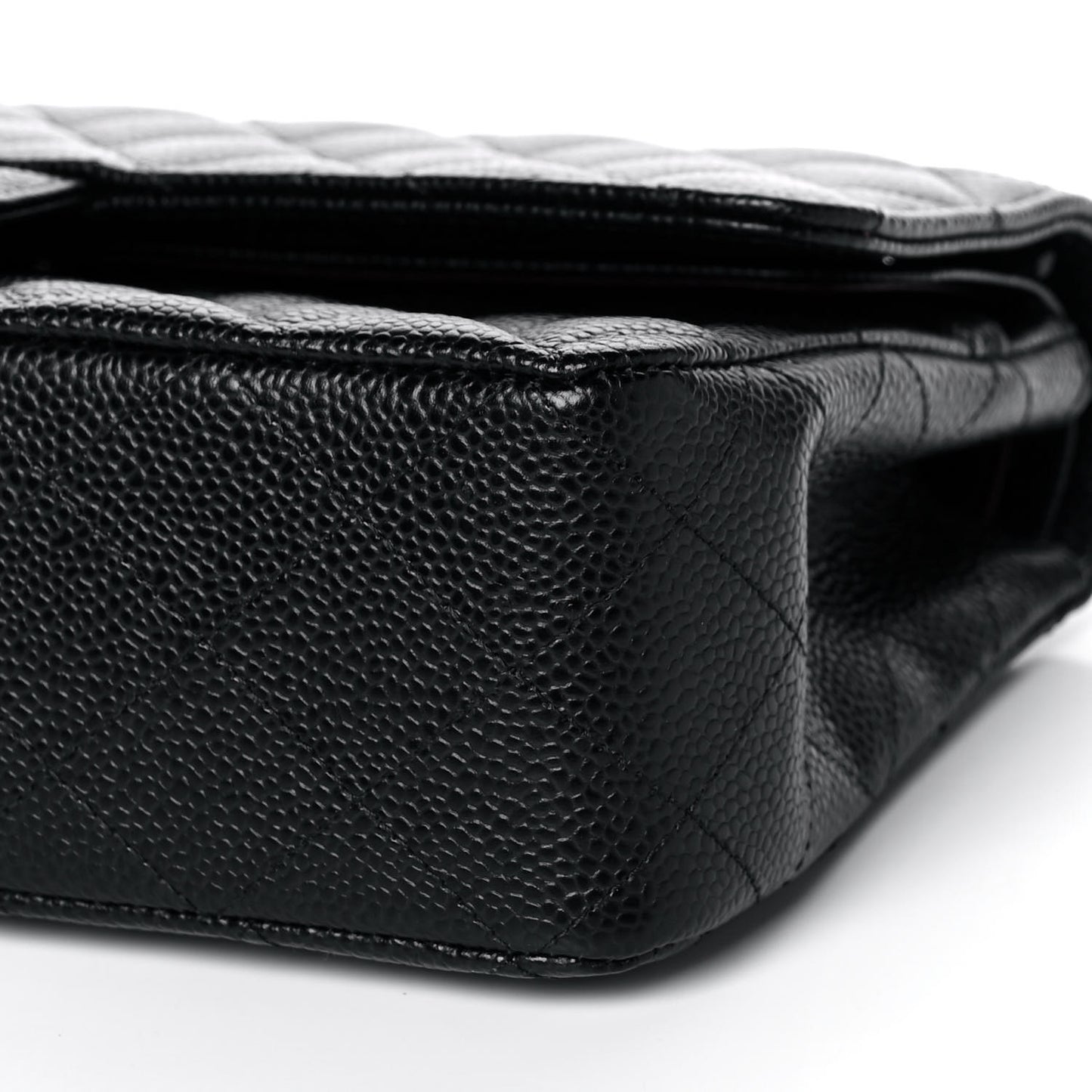 Caviar Quilted Medium Double Flap Black
