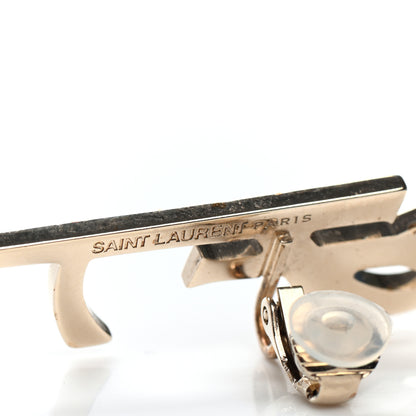 Saint Laurent Metal Deconstructed Opyum Clip On Earrings Gold 4 of 4