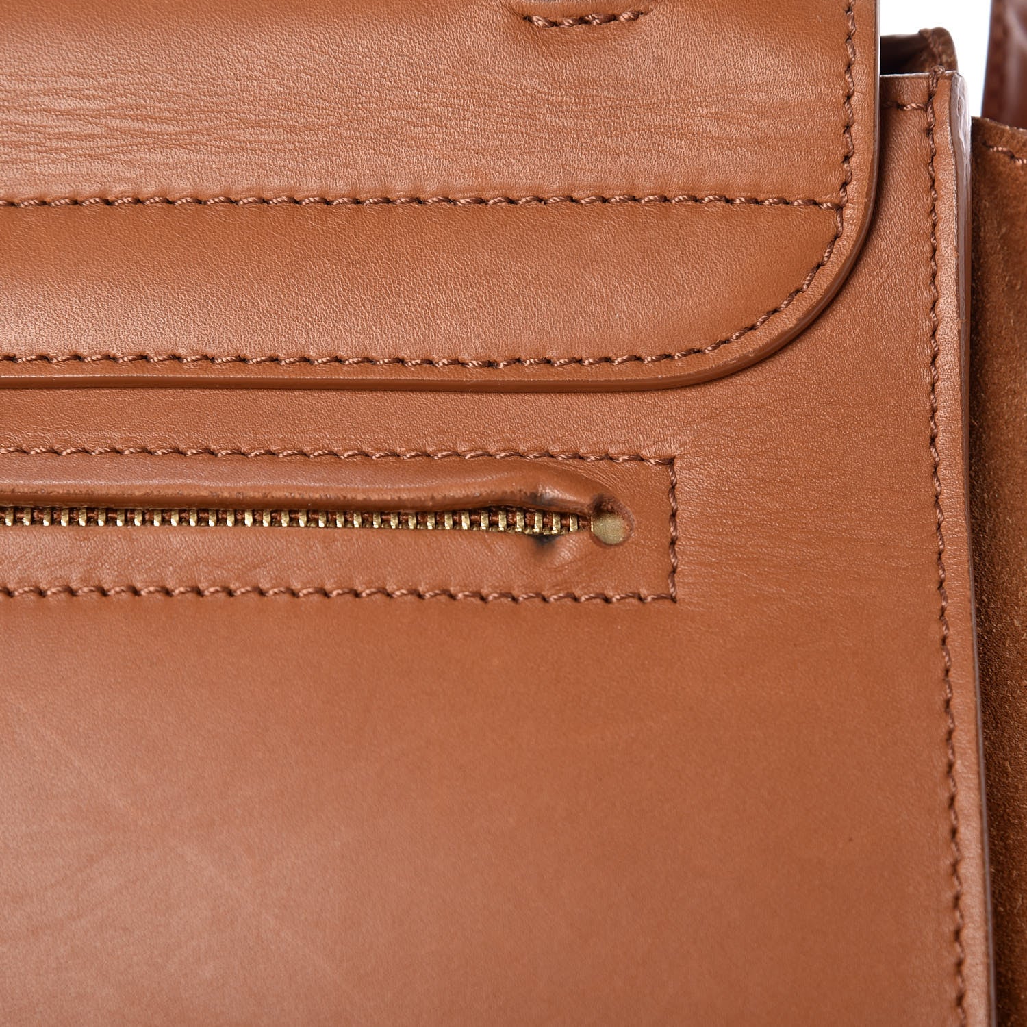 Celine Natural Calfskin Suede Medium Trapeze Tan 13 of 22