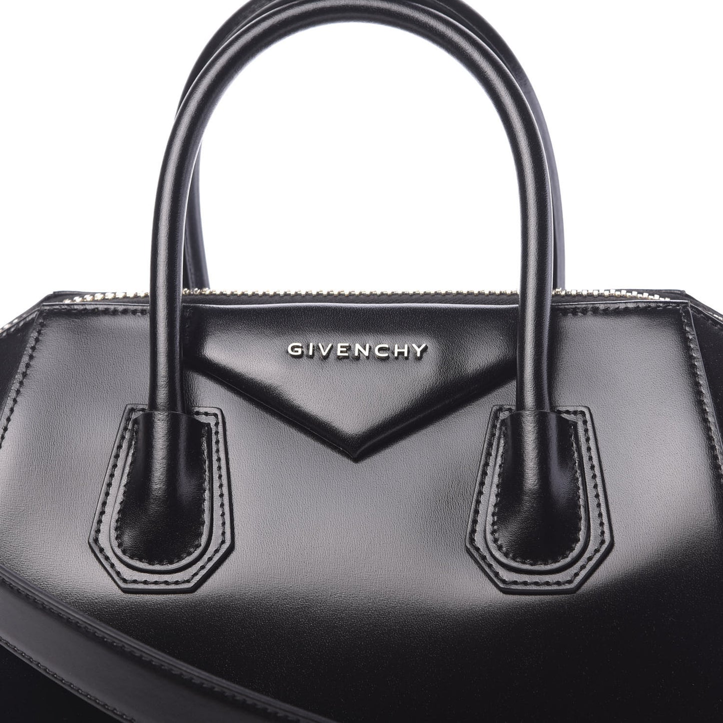 Shiny Lord Calfskin Small Antigona Black