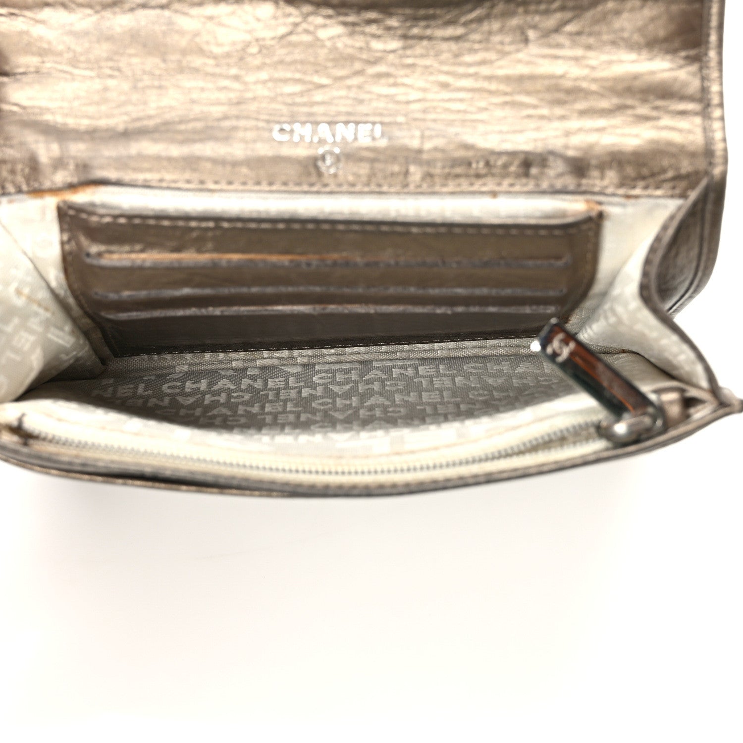 Chanel Distressed Calfskin Quilted Cambon Flap Wallet Bronze 5 of 9