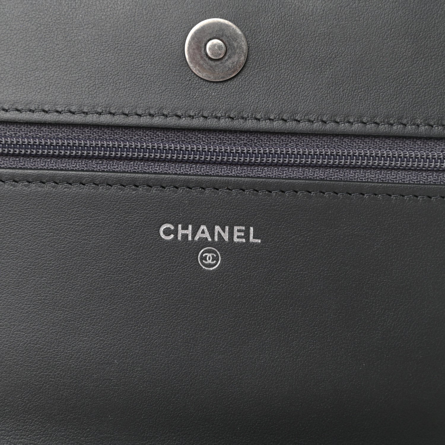 Chanel Caviar Quilted Boy Wallet On Chain WOC Charcoal 6 of 11
