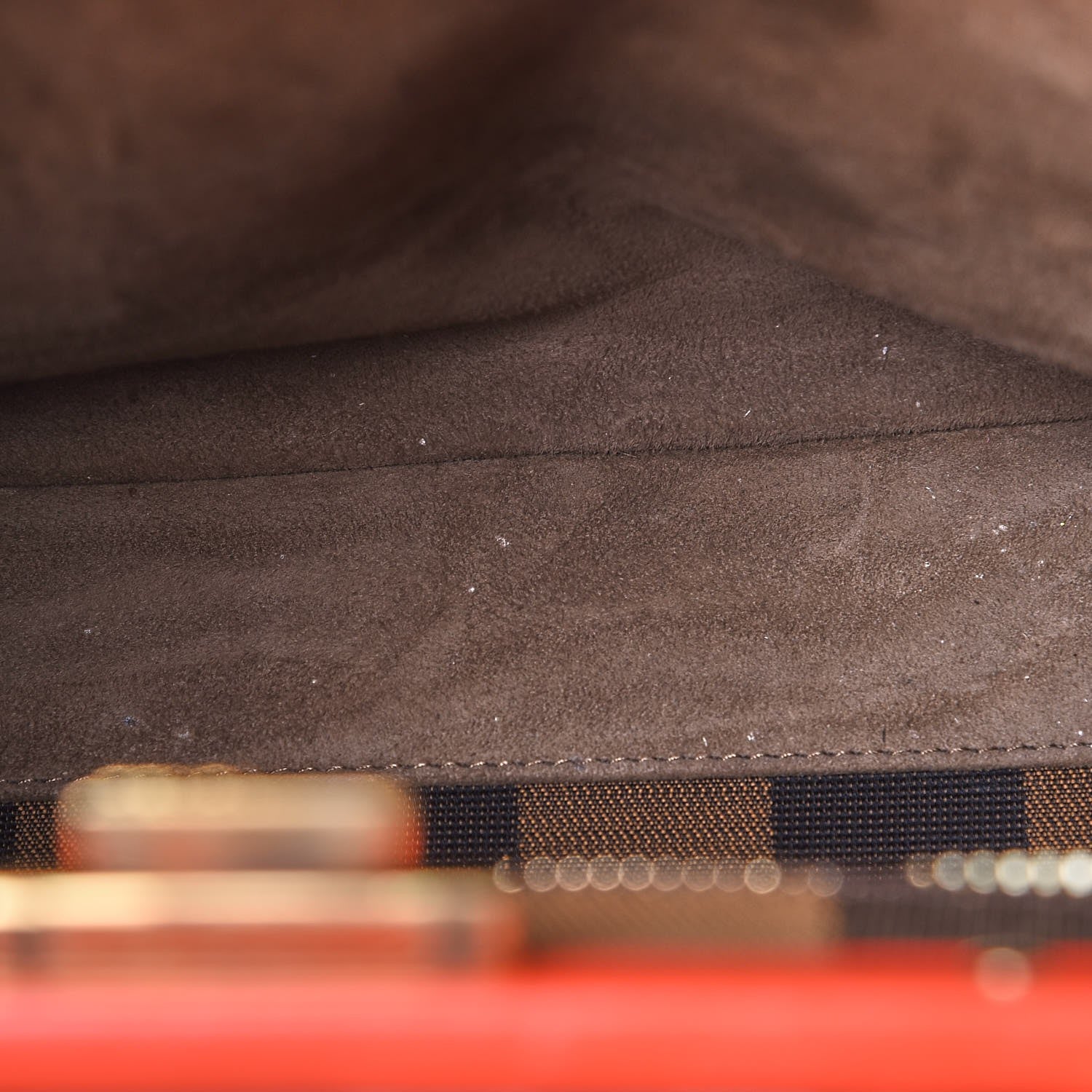 Fendi Vitello Morgan Fabric Jacquard Pequin Medium Peekaboo Iconic Satchel Papavero Tobacco Black 11 of 16