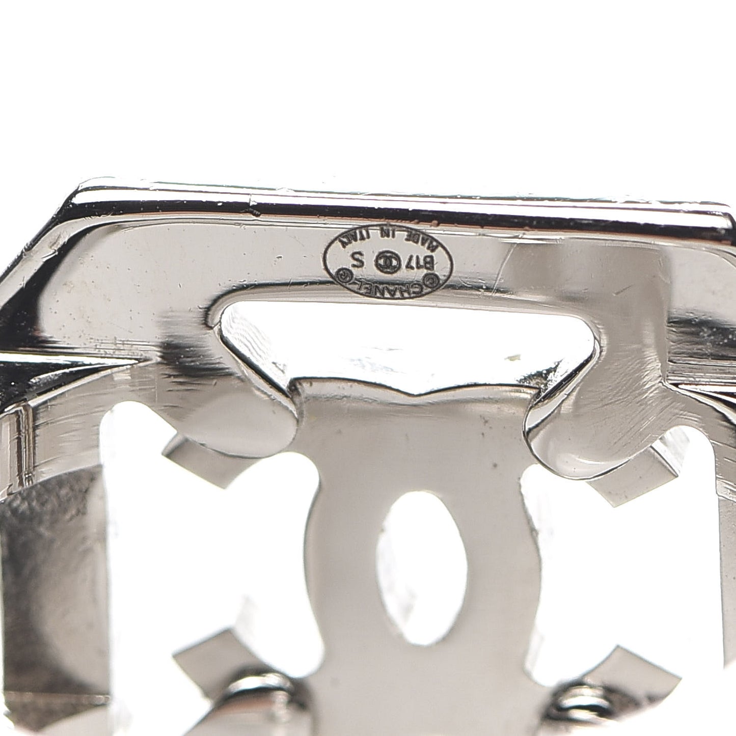 Crystal Square CC Ring 6.25 Silver