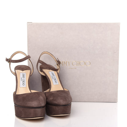 Jimmy Choo Suede Maple 125 Pumps 38 Stone 10 of 10