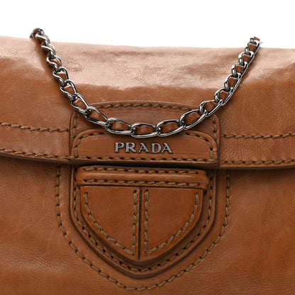 Prada Vitello Phenix Flap Chain Bag Brown 8 of 17