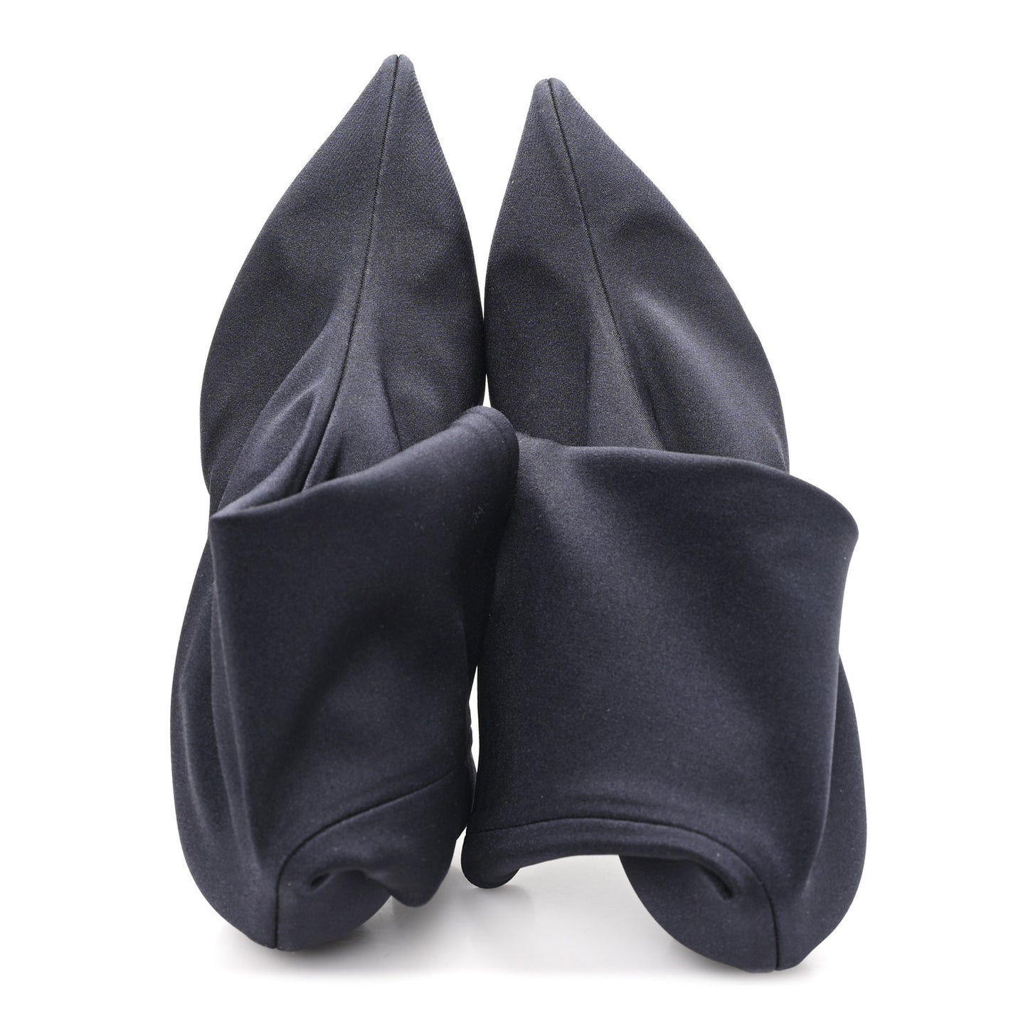 Jersey Crepe Pointed Toe Knife Booties 40 Black